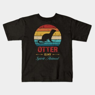 Otter is my Spirit Animal, Cute Wildlife Love, Funny quote humor for otter lover Kids T-Shirt